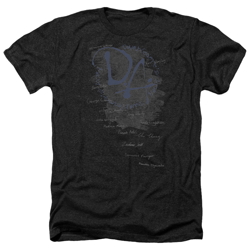 AN OFFCIALLY LICENSED HARRY POTTER DUMBLEDORES ARMY MEN'S HEATHER T-SHIRT CHARCOAL