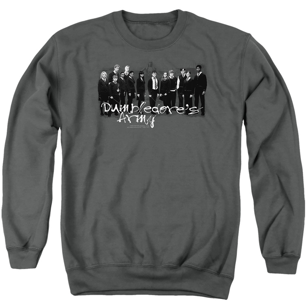AN OFFCIALLY LICENSED HARRY POTTER AND THE ORDER OF PHOENIX DA SQUAD ADULT UNISEX CREWNECK SWEATSHIRT CHARCOAL