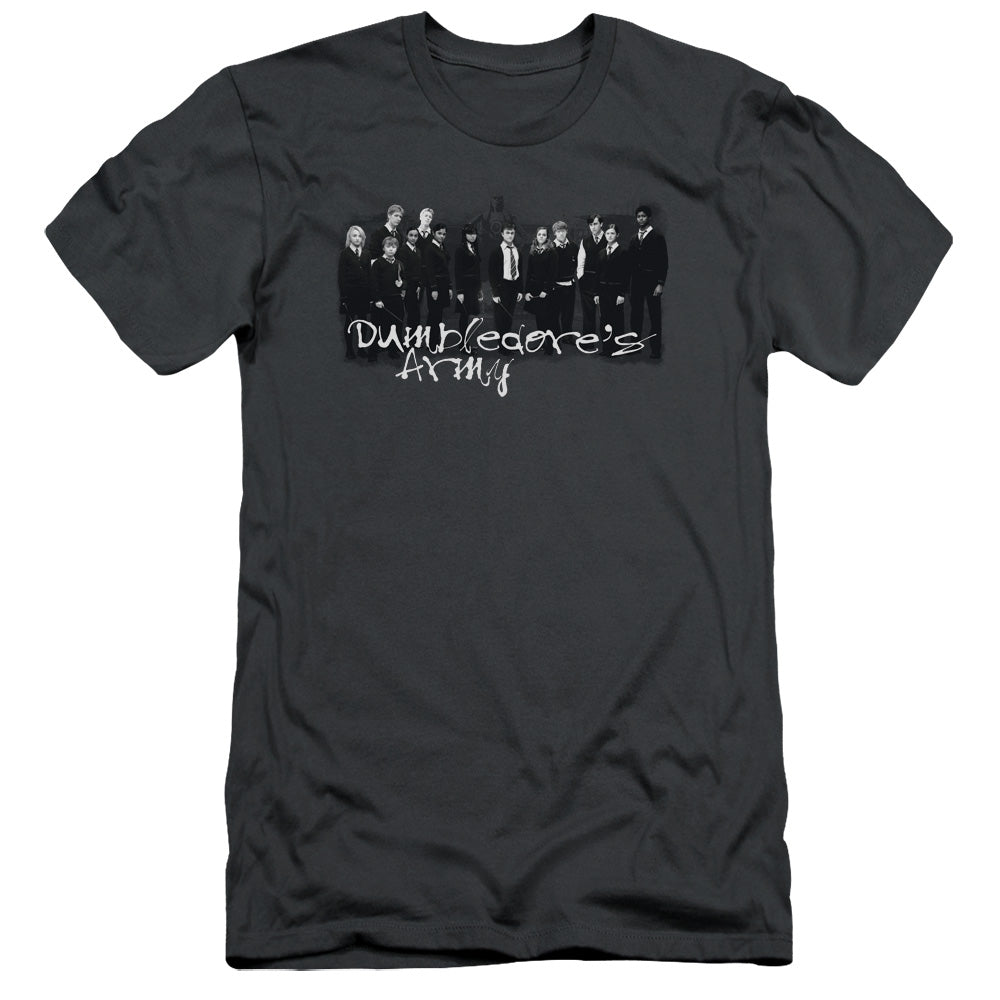 AN OFFCIALLY LICENSED HARRY POTTER AND THE ORDER OF PHOENIX DA SQUAD MEN'S PREMIUM SLIM FIT T-SHIRT CHARCOAL