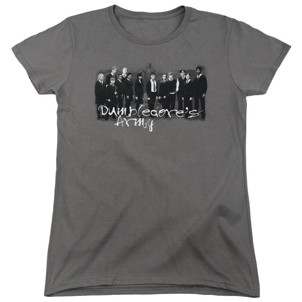 AN OFFCIALLY LICENSED HARRY POTTER AND THE ORDER OF PHOENIX DA SQUAD WOMEN'S REGULAR FIT T-SHIRT CHARCOAL