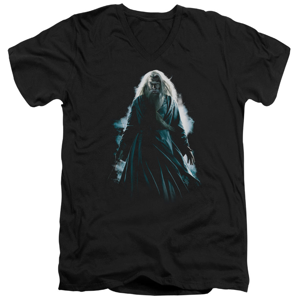 AN OFFCIALLY LICENSED HARRY POTTER DUMBLEDORE BURST MEN'S V-NECK T-SHIRT BLACK