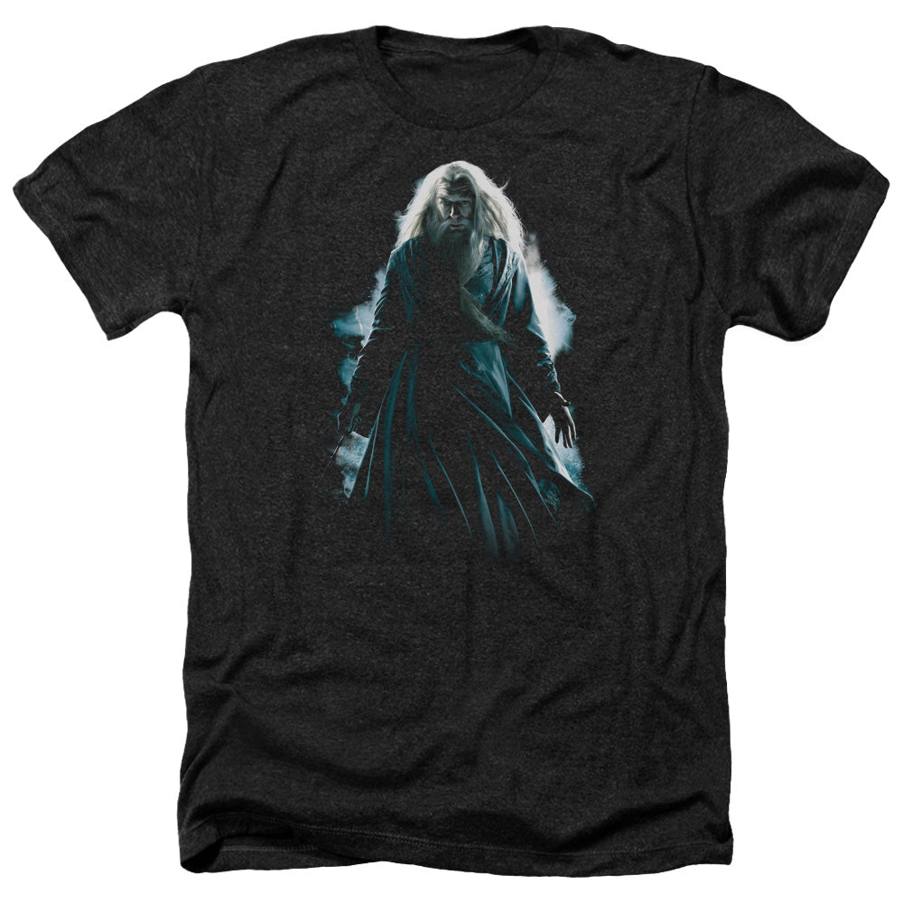 AN OFFCIALLY LICENSED HARRY POTTER DUMBLEDORE BURST MEN'S HEATHER T-SHIRT CHARCOAL