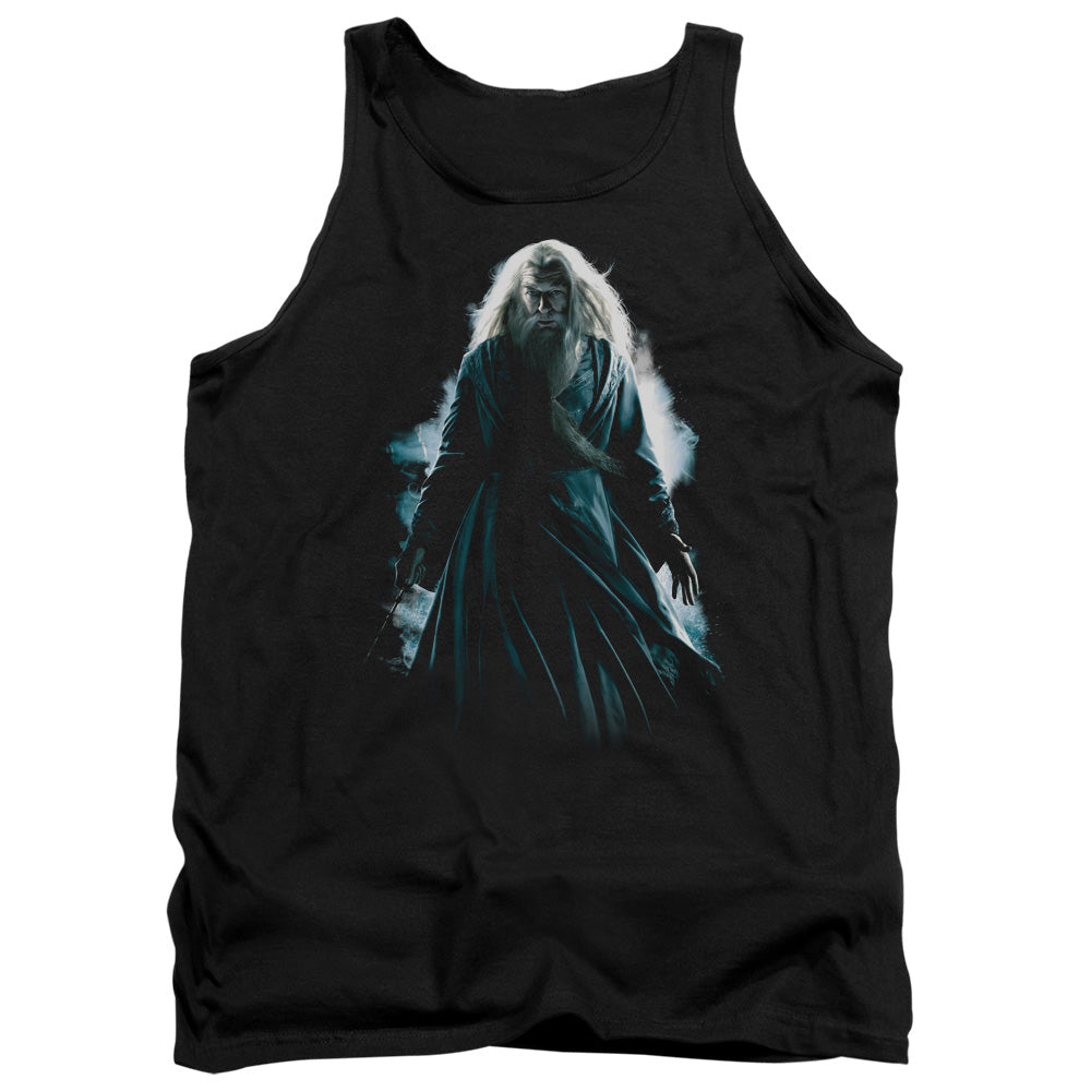 AN OFFCIALLY LICENSED HARRY POTTER DUMBLEDORE BURST ADULT UNISEX TANK TOP BLACK