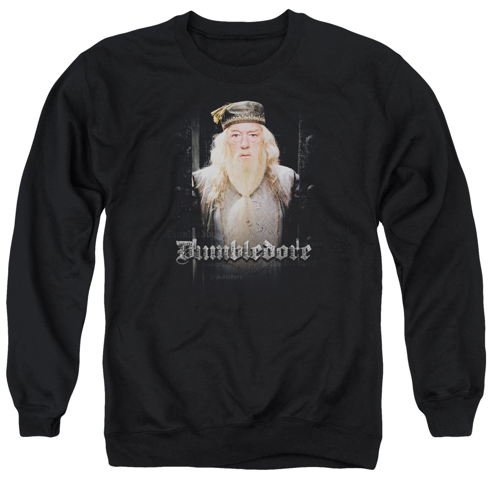 AN OFFCIALLY LICENSED HARRY POTTER DUMBLE DOORS ADULT UNISEX CREWNECK SWEATSHIRT BLACK