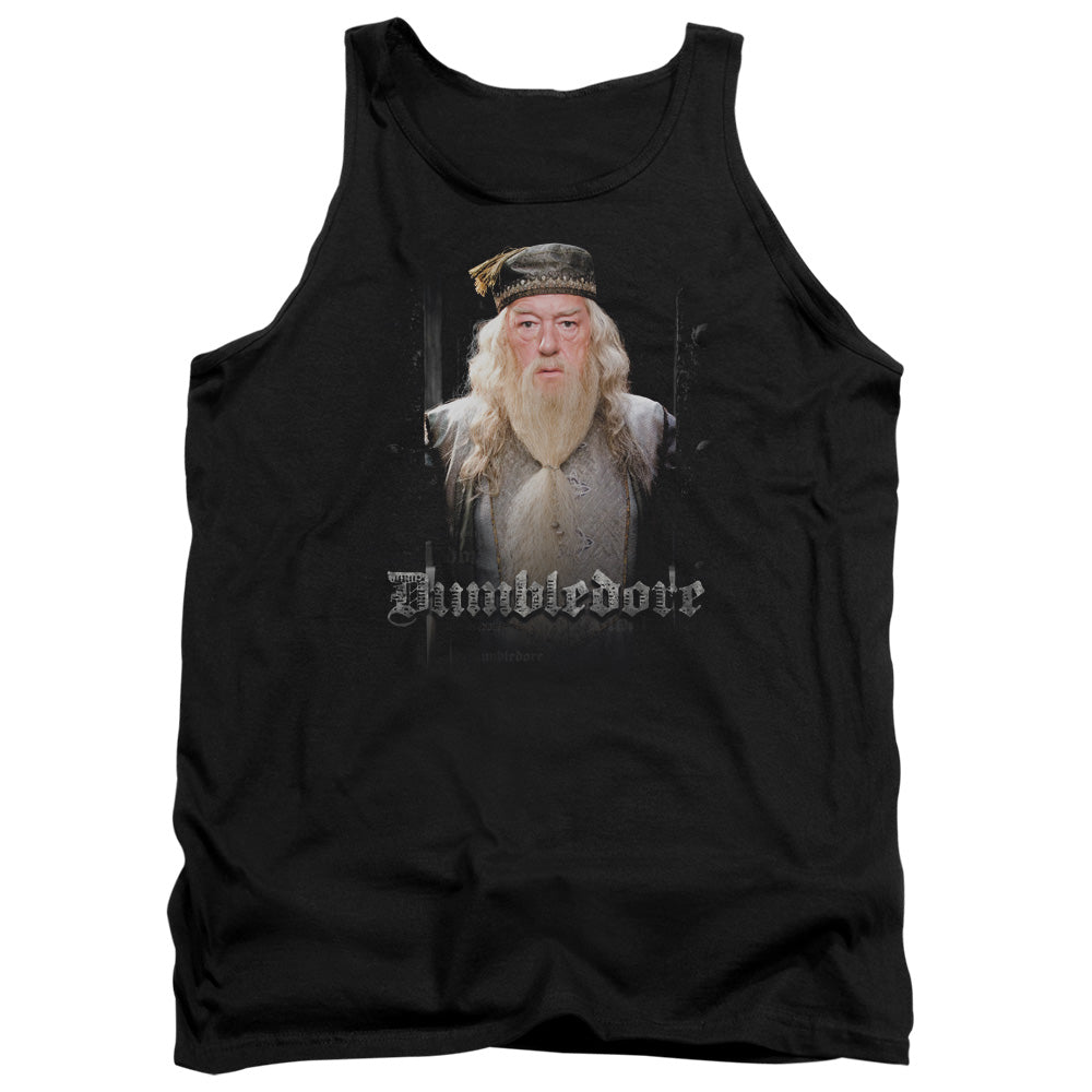 AN OFFCIALLY LICENSED HARRY POTTER DUMBLE DOORS ADULT UNISEX TANK TOP BLACK