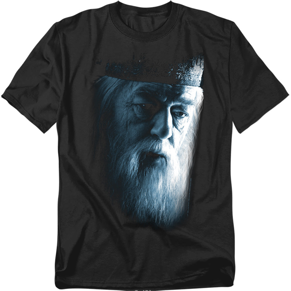 AN OFFCIALLY LICENSED HARRY POTTER DUMBLEDORE FACE MEN'S REGULAR FIT T-SHIRT BLACK