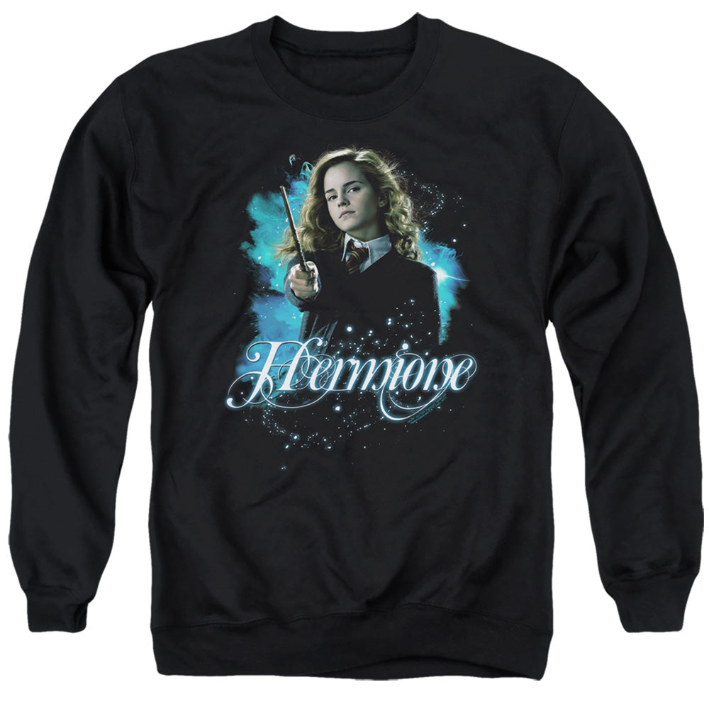 AN OFFCIALLY LICENSED HARRY POTTER HERMIONE READY ADULT UNISEX CREWNECK SWEATSHIRT BLACK