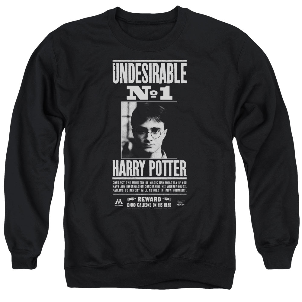 AN OFFCIALLY LICENSED HARRY POTTER UNDESIRABLE NO 1 ADULT UNISEX CREWNECK SWEATSHIRT BLACK