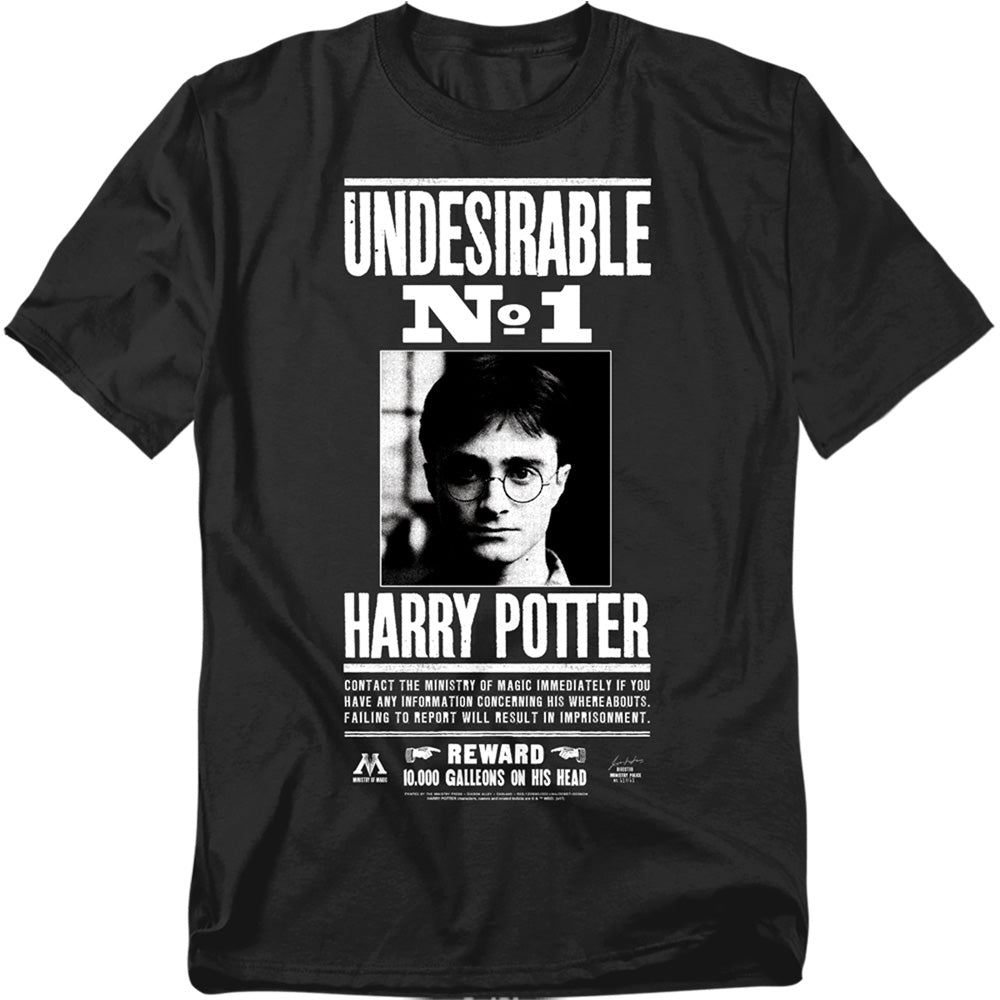 AN OFFCIALLY LICENSED HARRY POTTER UNDESIRABLE NO 1 MEN'S REGULAR FIT T-SHIRT BLACK