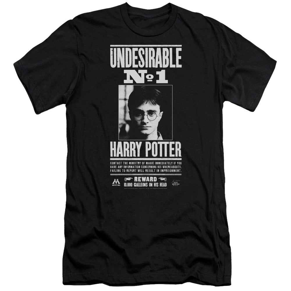AN OFFCIALLY LICENSED HARRY POTTER UNDESIRABLE NO 1 MEN'S PREMIUM SLIM FIT T-SHIRT BLACK
