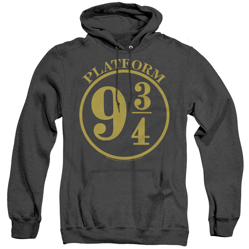 AN OFFCIALLY LICENSED HARRY POTTER 9 3/4 ADULT UNISEX HEATHER PULLOVER HOODIE BLACK