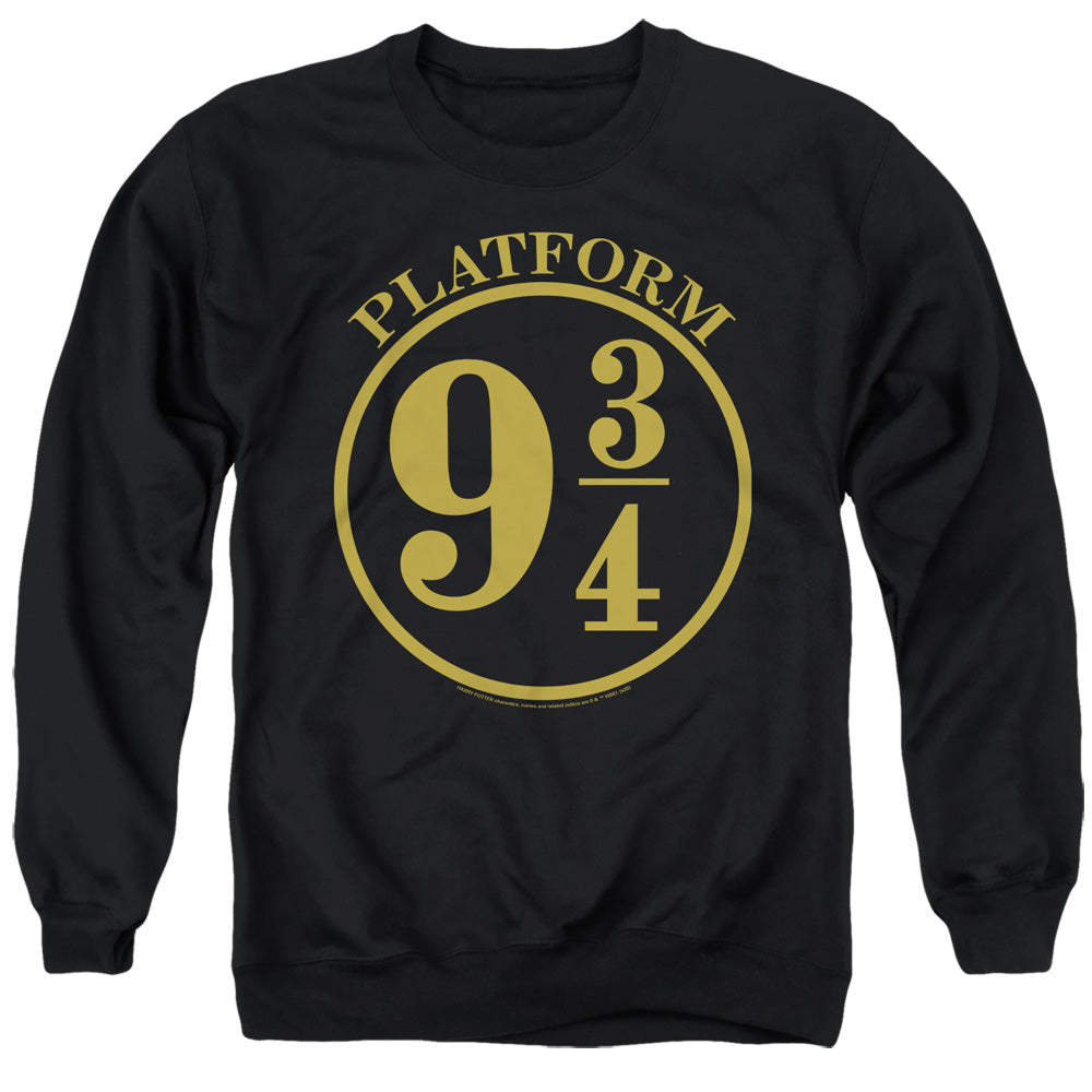 AN OFFCIALLY LICENSED HARRY POTTER 9 3/4 ADULT UNISEX CREWNECK SWEATSHIRT BLACK