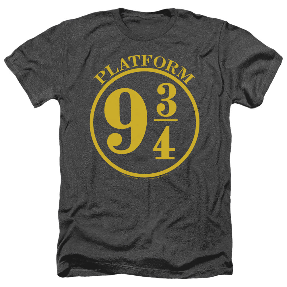 AN OFFCIALLY LICENSED HARRY POTTER 9 3/4 MEN'S HEATHER T-SHIRT CHARCOAL