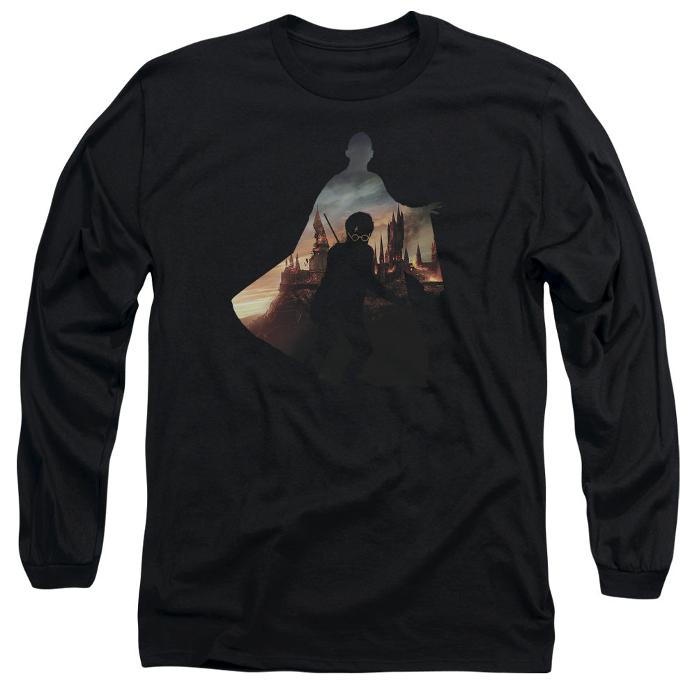 AN OFFCIALLY LICENSED HARRY POTTER VOLDEMORT LOOMS MEN'S LONG SLEEVE T-SHIRT BLACK