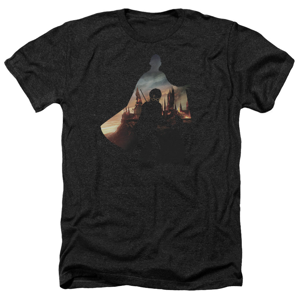 AN OFFCIALLY LICENSED HARRY POTTER VOLDEMORT LOOMS MEN'S HEATHER T-SHIRT CHARCOAL