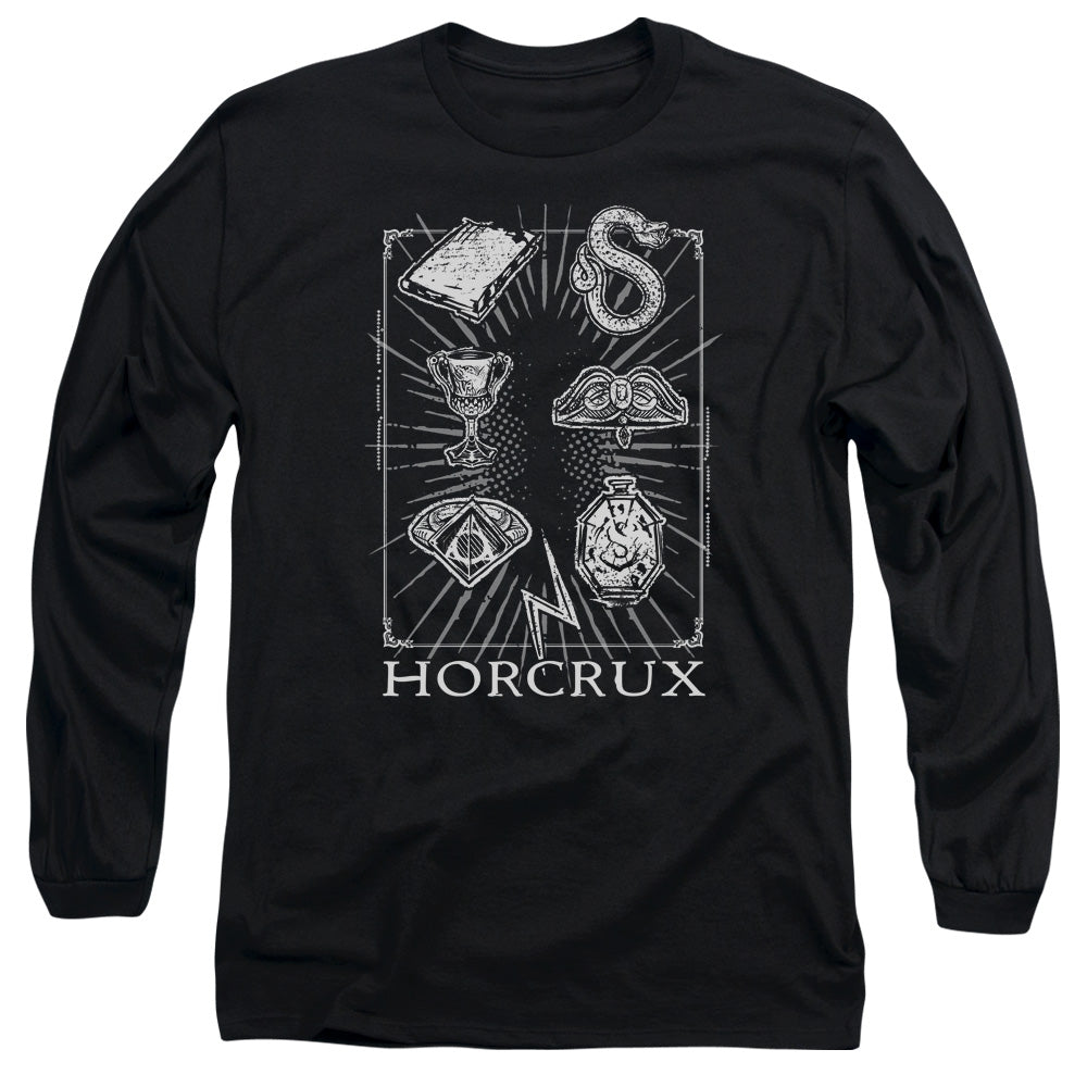 AN OFFCIALLY LICENSED HARRY POTTER HORCRUX SYMBOLS MEN'S LONG SLEEVE T-SHIRT BLACK