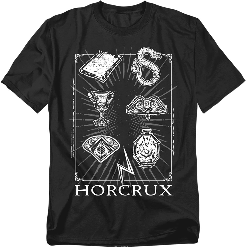AN OFFCIALLY LICENSED HARRY POTTER HORCRUX SYMBOLS MEN'S REGULAR FIT T-SHIRT BLACK