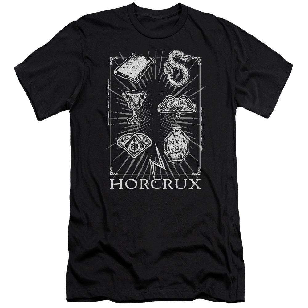 AN OFFCIALLY LICENSED HARRY POTTER HORCRUX SYMBOLS MEN'S PREMIUM SLIM FIT T-SHIRT BLACK