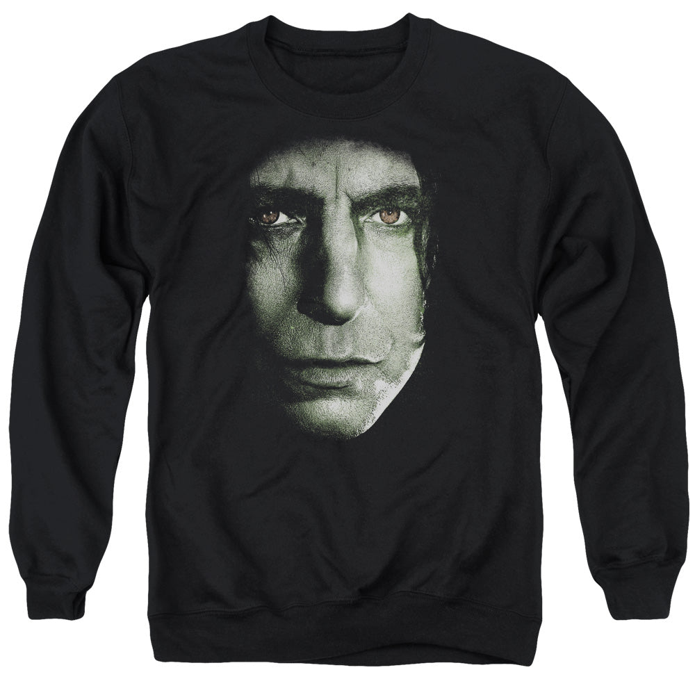 AN OFFCIALLY LICENSED HARRY POTTER SNAPE HEAD ADULT UNISEX CREWNECK SWEATSHIRT BLACK