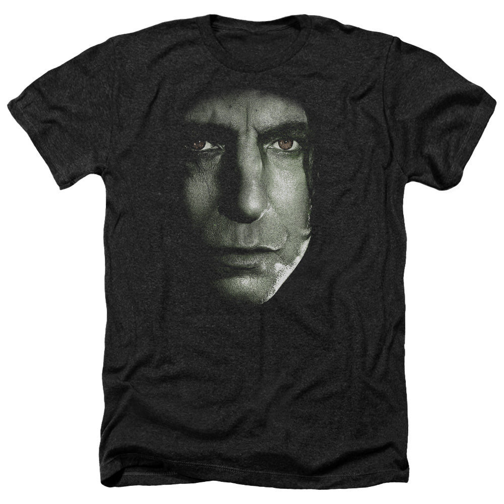 AN OFFCIALLY LICENSED HARRY POTTER SNAPE HEAD MEN'S HEATHER T-SHIRT CHARCOAL