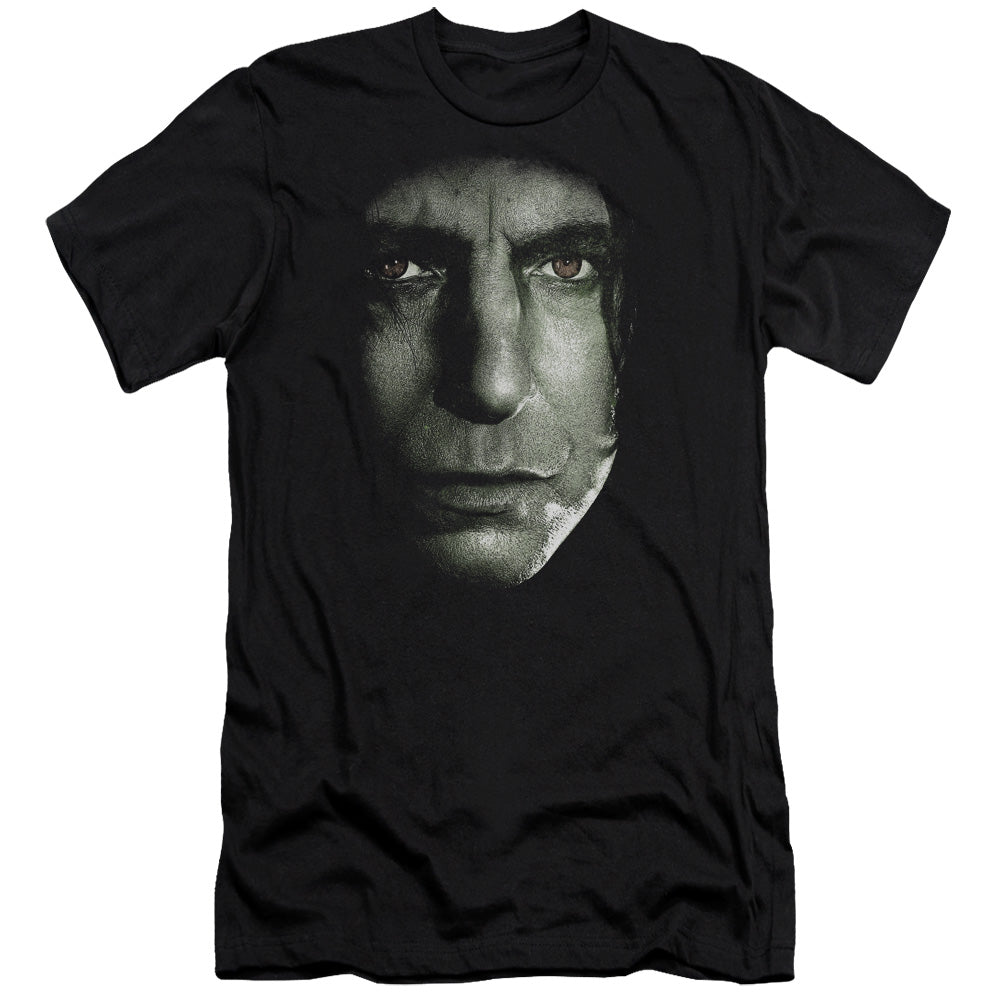 AN OFFCIALLY LICENSED HARRY POTTER SNAPE HEAD MEN'S PREMIUM SLIM FIT T-SHIRT BLACK