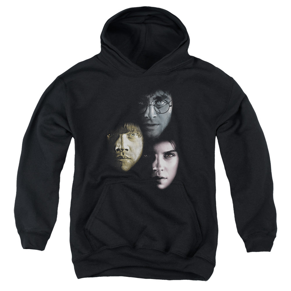 AN OFFCIALLY LICENSED HARRY POTTER HERO HEADS YOUTH HOODIE BLACK