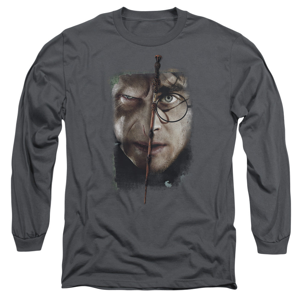 AN OFFCIALLY LICENSED HARRY POTTER IT ALL ENDS HERE MEN'S LONG SLEEVE T-SHIRT CHARCOAL