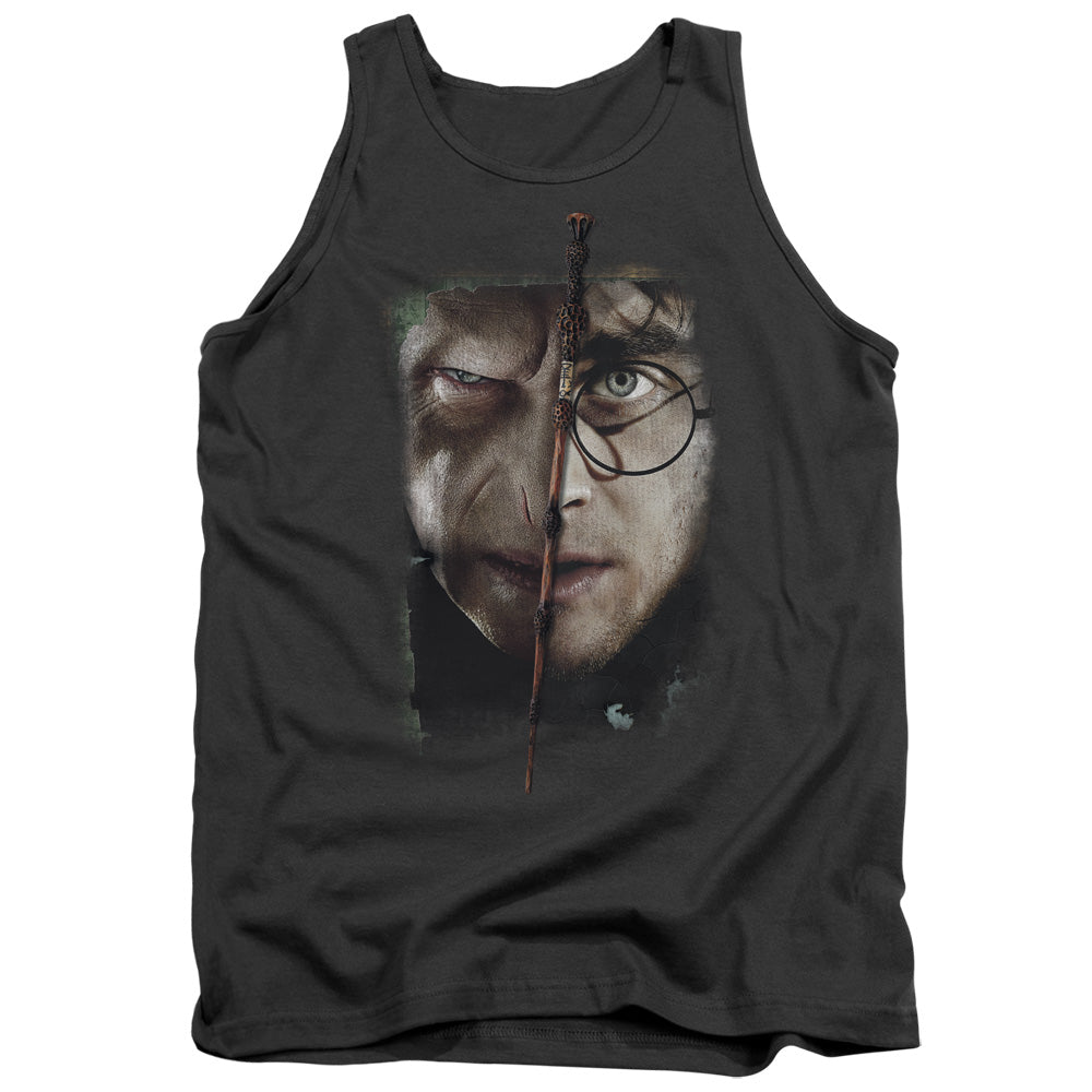 AN OFFCIALLY LICENSED HARRY POTTER IT ALL ENDS HERE ADULT UNISEX TANK TOP CHARCOAL