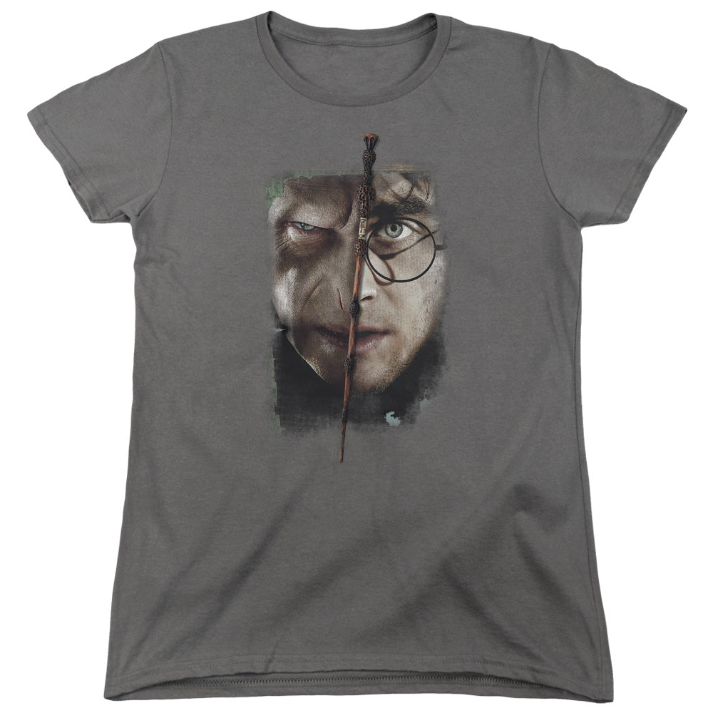 AN OFFCIALLY LICENSED HARRY POTTER IT ALL ENDS HERE WOMEN'S REGULAR FIT T-SHIRT CHARCOAL