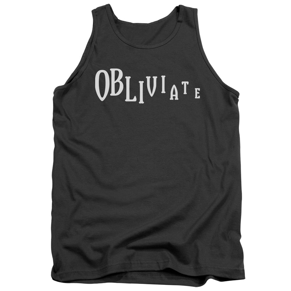 AN OFFCIALLY LICENSED HARRY POTTER OBLIVIATE ADULT UNISEX TANK TOP CHARCOAL