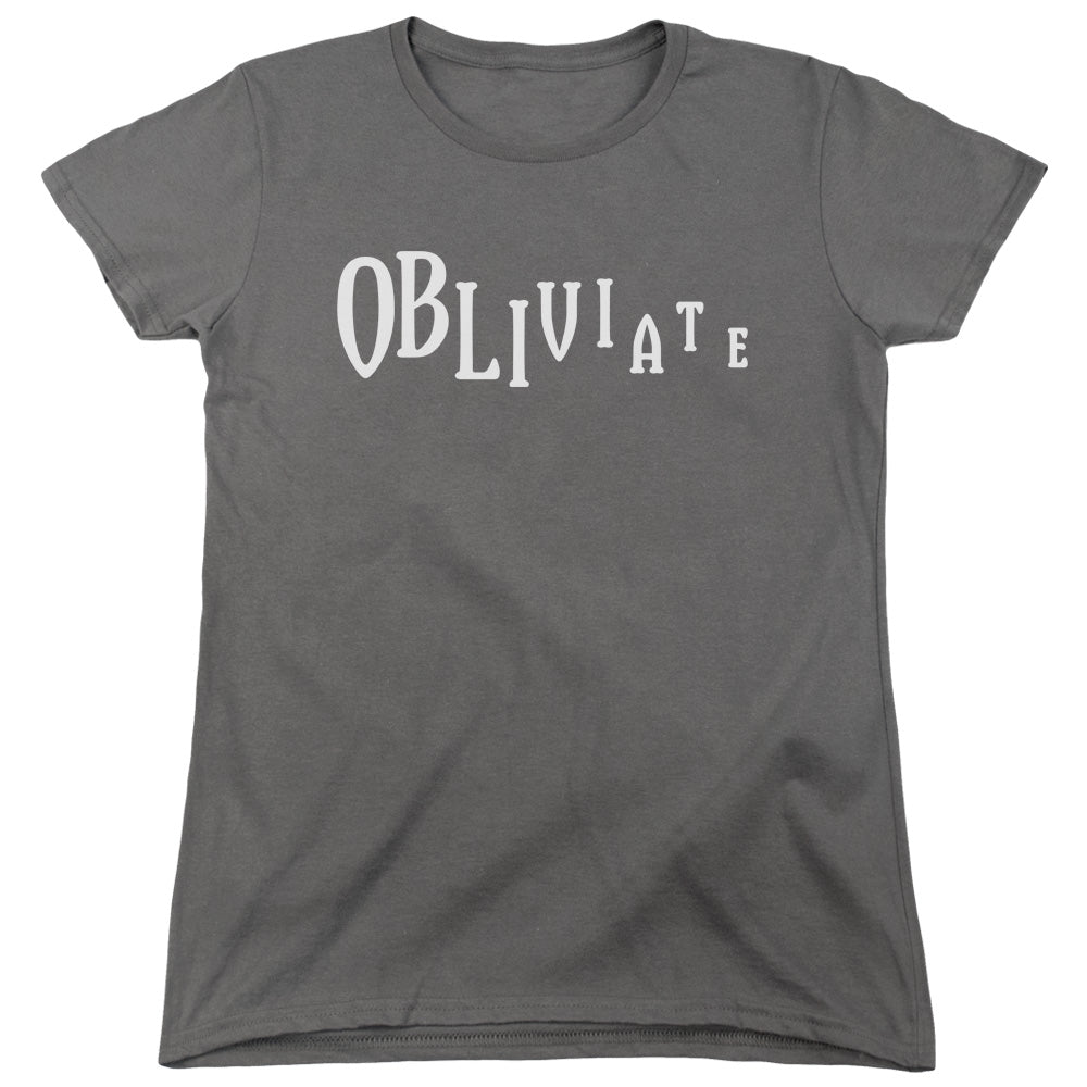 AN OFFCIALLY LICENSED HARRY POTTER OBLIVIATE WOMEN'S REGULAR FIT T-SHIRT CHARCOAL