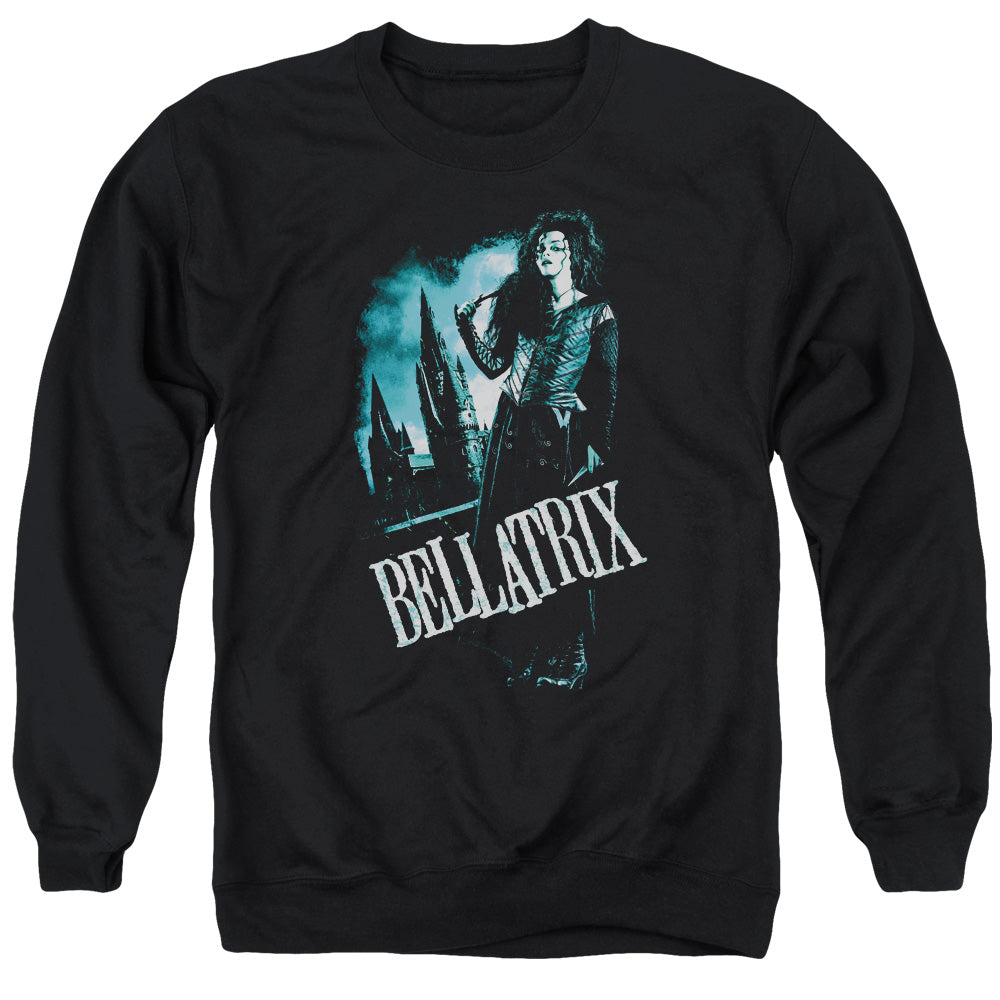 AN OFFCIALLY LICENSED HARRY POTTER BELLATRIX FULL BODY ADULT UNISEX CREWNECK SWEATSHIRT BLACK