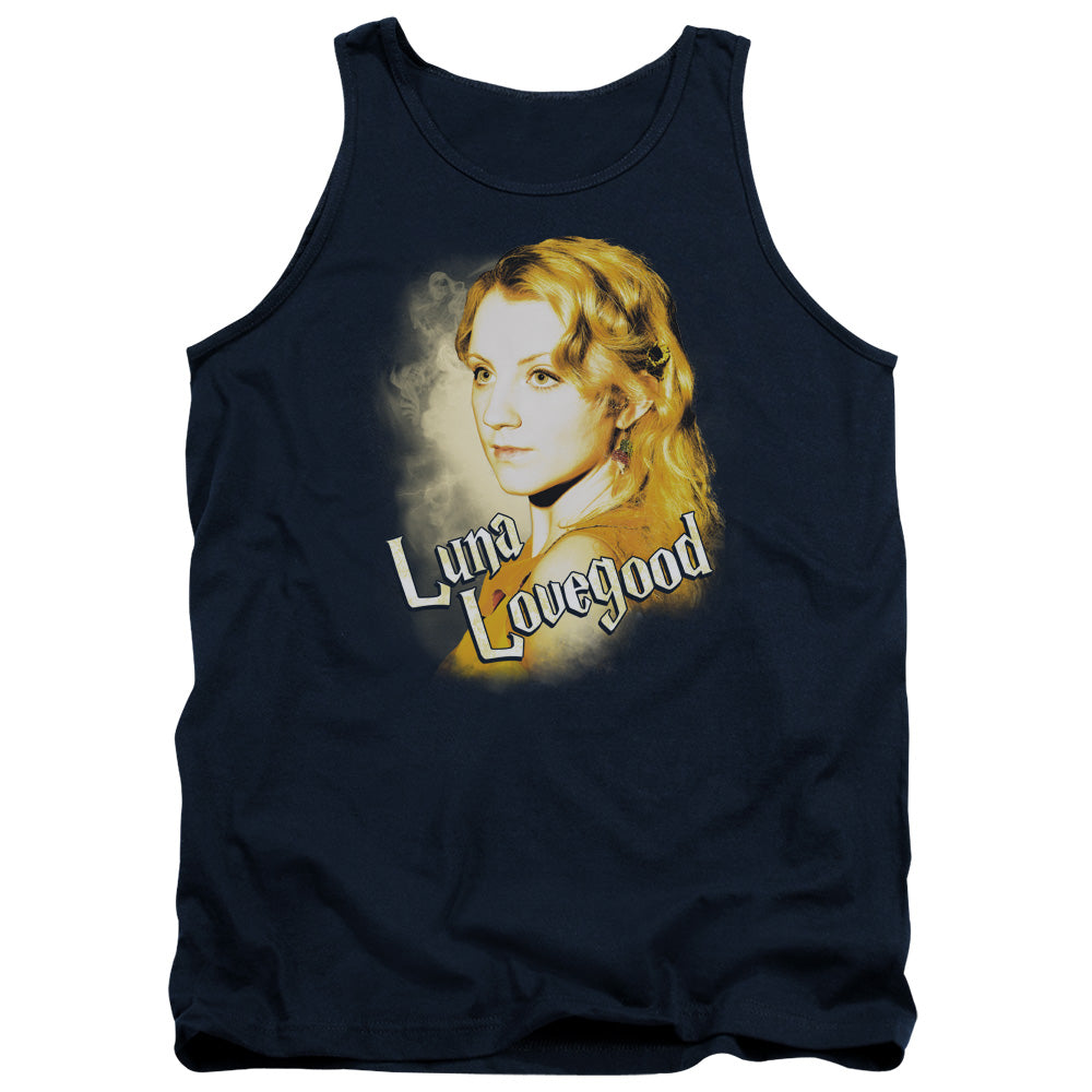AN OFFCIALLY LICENSED HARRY POTTER LUNA CLOSEUP ADULT UNISEX TANK TOP NAVY