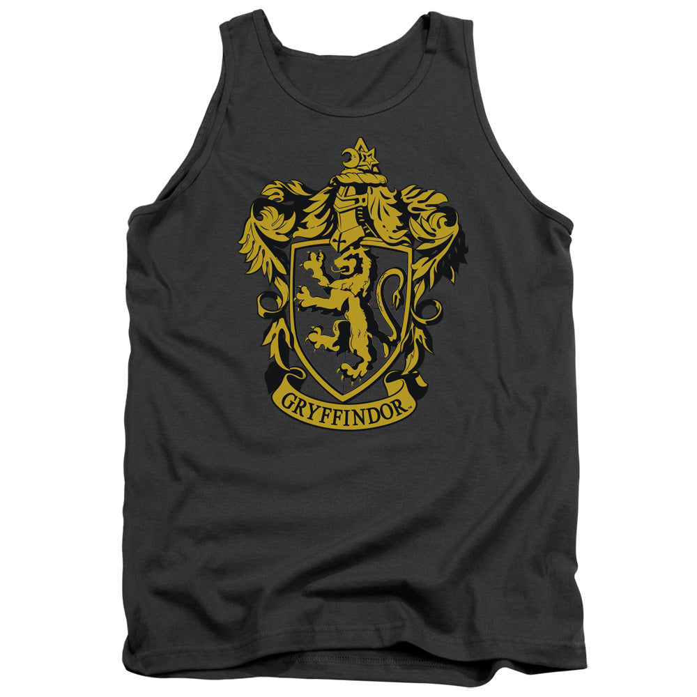 AN OFFCIALLY LICENSED HARRY POTTER GRYFFINDOR CREST ADULT UNISEX TANK TOP CHARCOAL