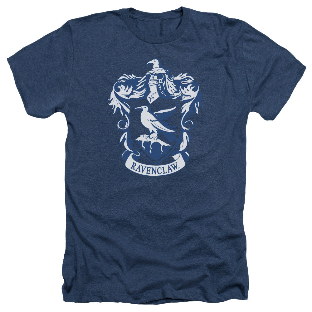 AN OFFCIALLY LICENSED HARRY POTTER RAVENCLAW CREST MEN'S HEATHER T-SHIRT NAVY