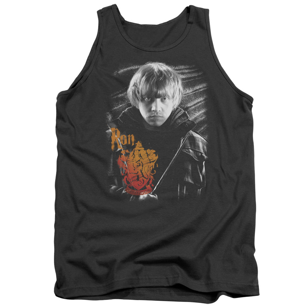 AN OFFCIALLY LICENSED HARRY POTTER RON PORTRAIT ADULT UNISEX TANK TOP CHARCOAL
