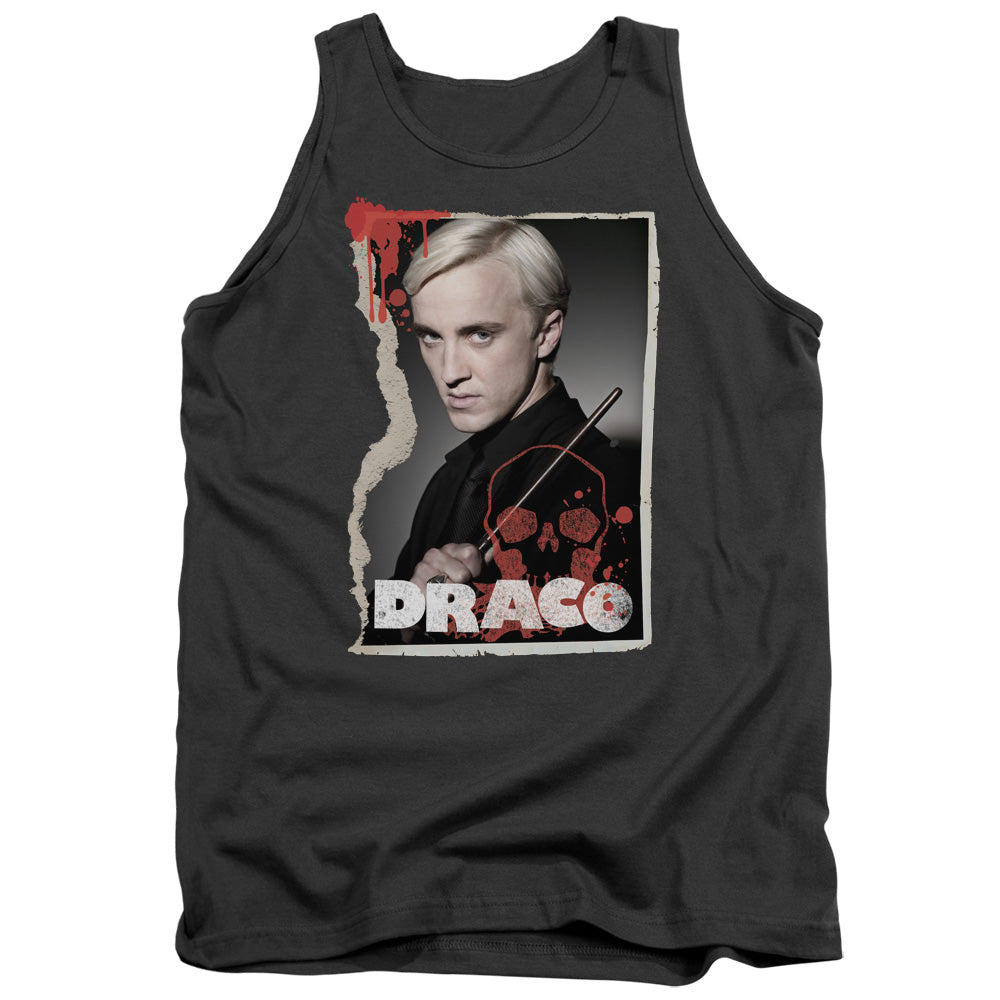 AN OFFCIALLY LICENSED HARRY POTTER DRACO FRAME ADULT UNISEX TANK TOP CHARCOAL