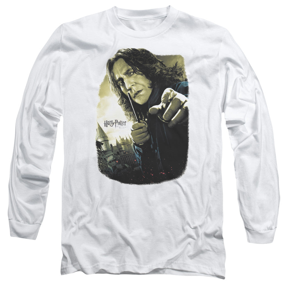 AN OFFCIALLY LICENSED HARRY POTTER SNAPE POSTER MEN'S LONG SLEEVE T-SHIRT WHITE