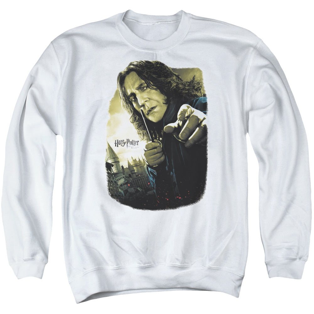 AN OFFCIALLY LICENSED HARRY POTTER SNAPE POSTER ADULT UNISEX CREWNECK SWEATSHIRT WHITE