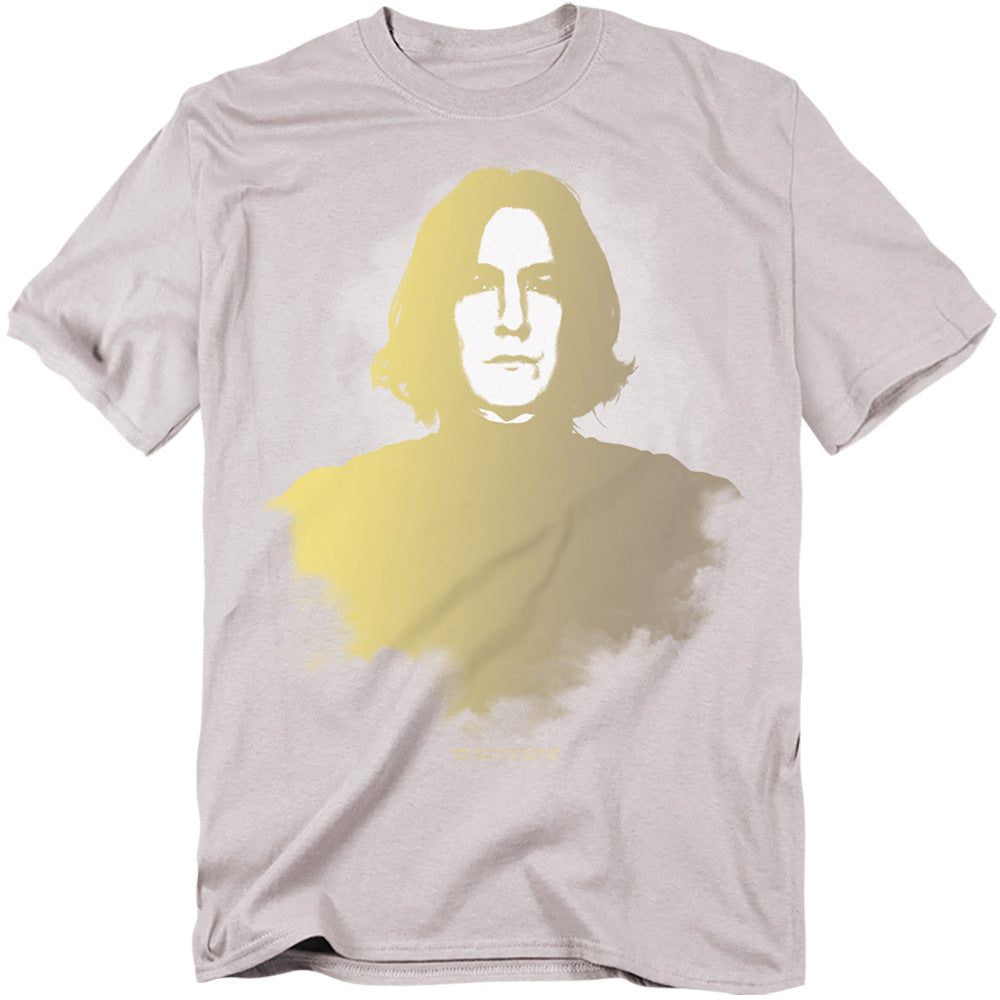 AN OFFCIALLY LICENSED HARRY POTTER SNAPE FADE MEN'S REGULAR FIT T-SHIRT SILVER