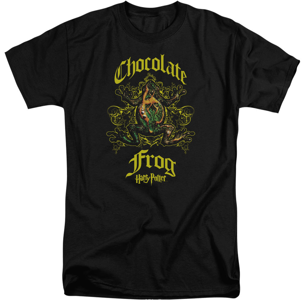 AN OFFCIALLY LICENSED HARRY POTTER CHOCOLATE FROG MEN'S TALL FIT T-SHIRT BLACK