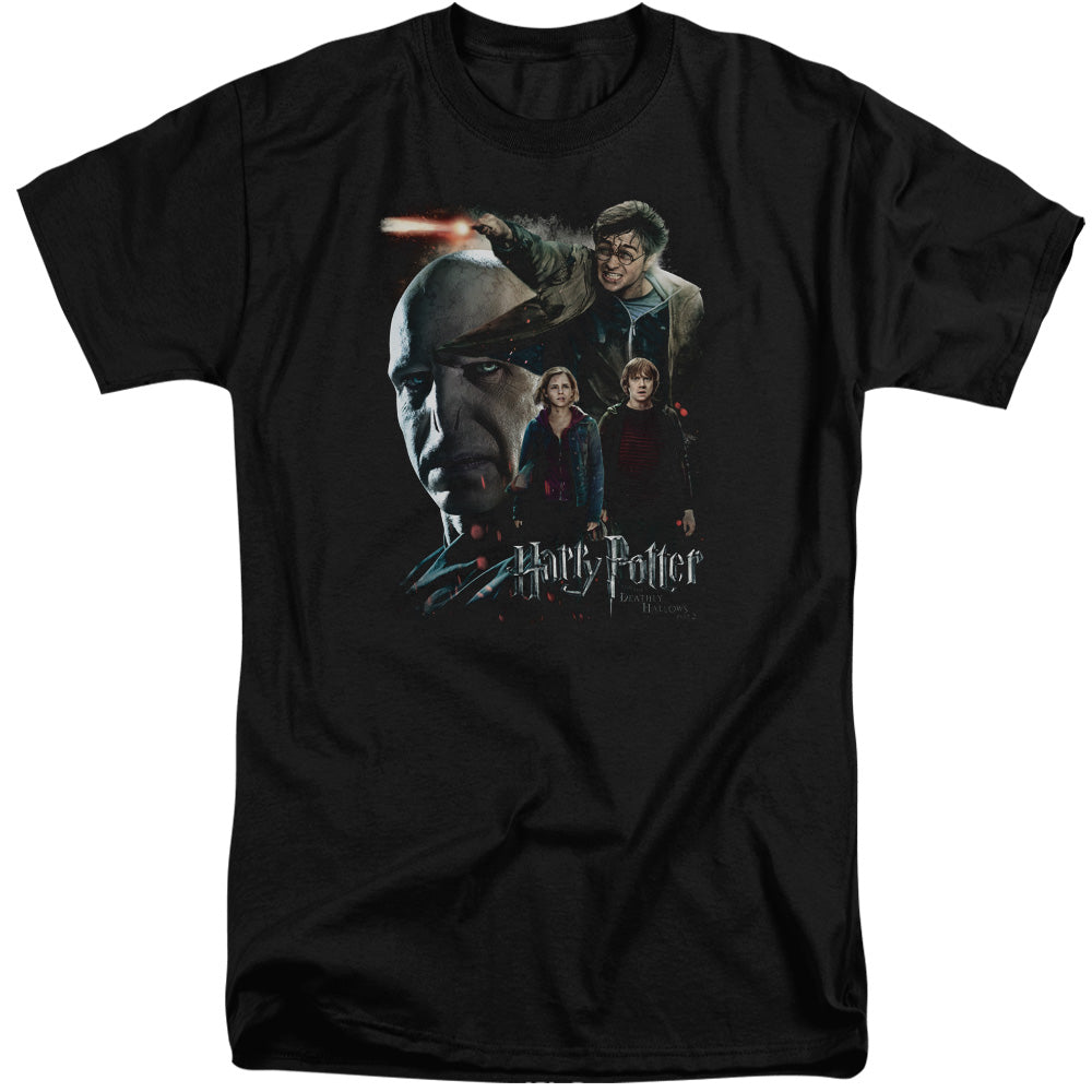 AN OFFCIALLY LICENSED HARRY POTTER FINAL FIGHT MEN'S TALL FIT T-SHIRT BLACK