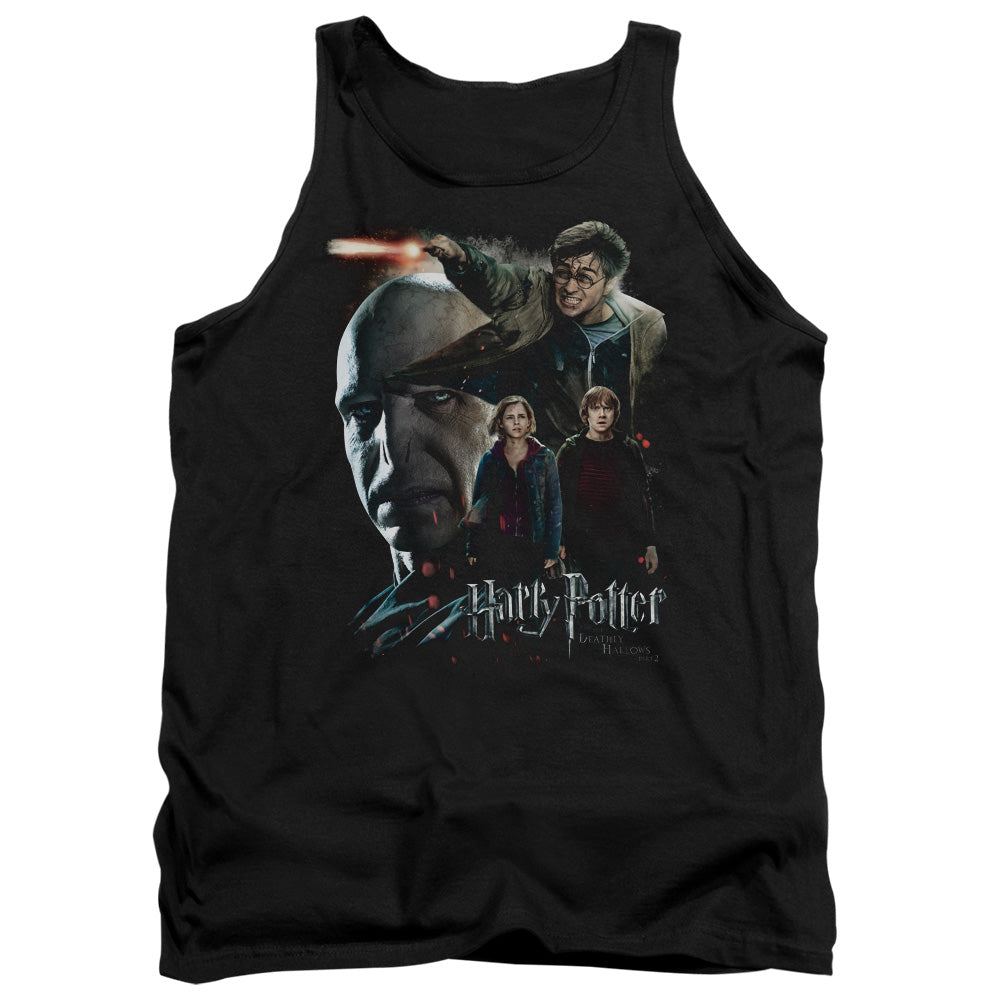 AN OFFCIALLY LICENSED HARRY POTTER FINAL FIGHT ADULT UNISEX TANK TOP BLACK