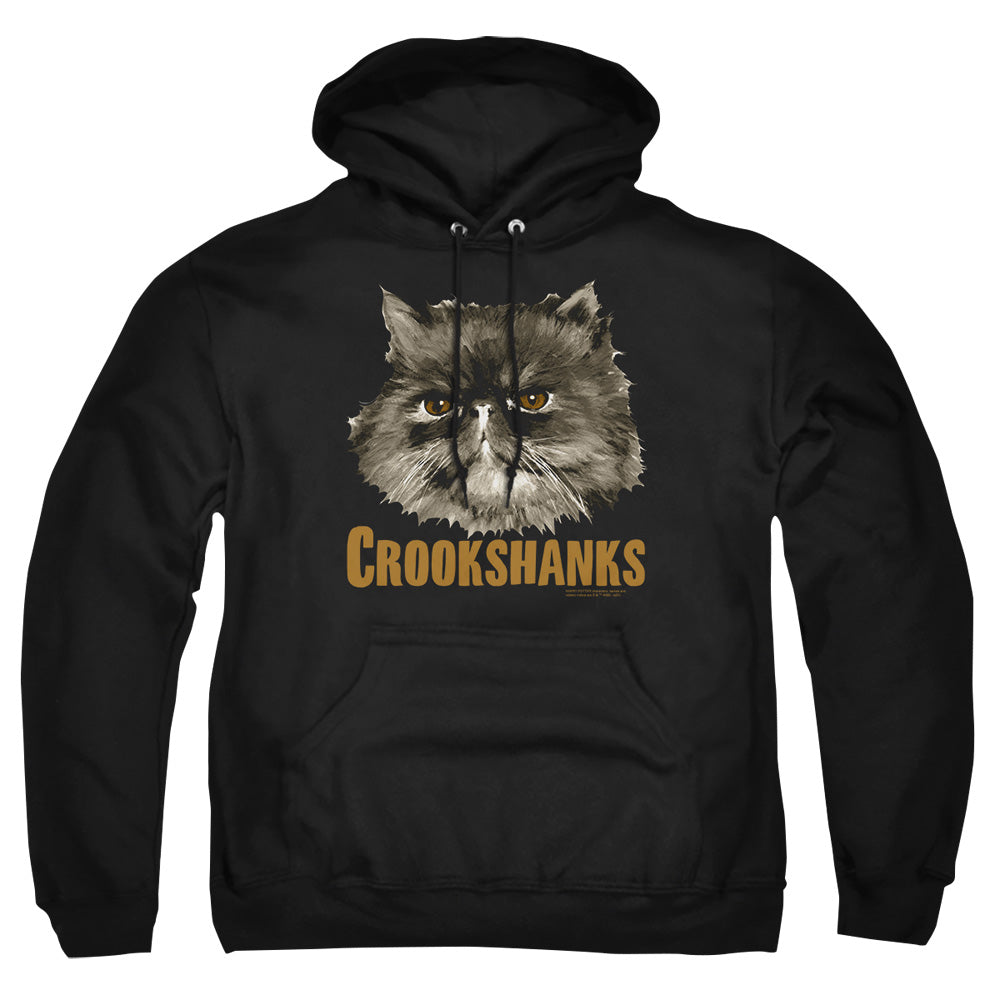 AN OFFCIALLY LICENSED HARRY POTTER CROOKSHANKS ADULT UNISEX PULLOVER HOODIE BLACK