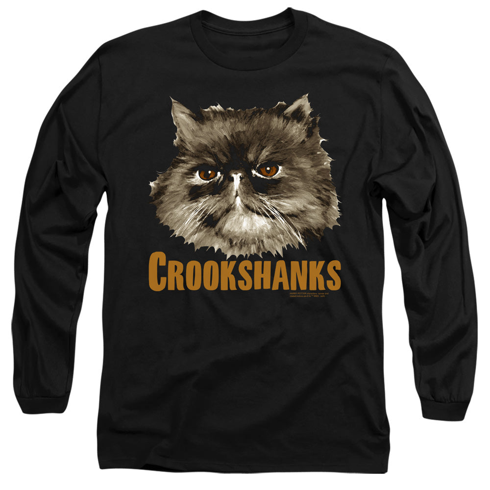 AN OFFCIALLY LICENSED HARRY POTTER CROOKSHANKS MEN'S LONG SLEEVE T-SHIRT BLACK