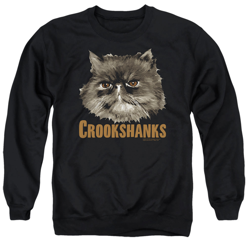 AN OFFCIALLY LICENSED HARRY POTTER CROOKSHANKS ADULT UNISEX CREWNECK SWEATSHIRT BLACK
