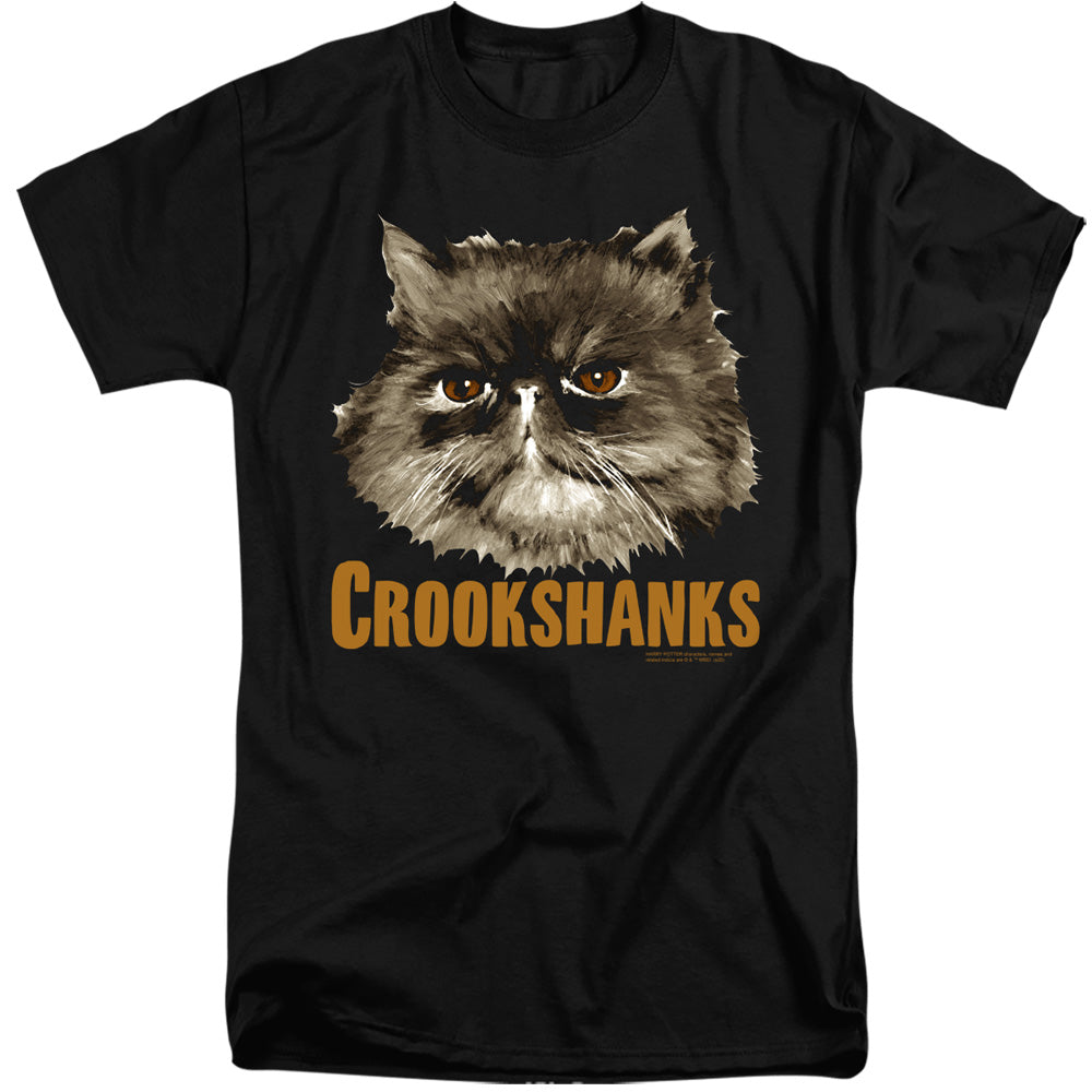 AN OFFCIALLY LICENSED HARRY POTTER CROOKSHANKS MEN'S TALL FIT T-SHIRT BLACK