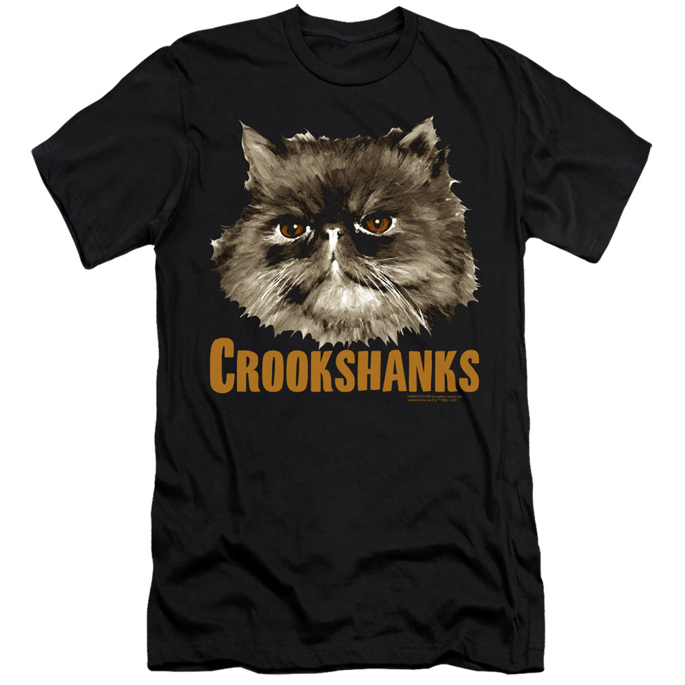 AN OFFCIALLY LICENSED HARRY POTTER CROOKSHANKS MEN'S PREMIUM SLIM FIT T-SHIRT BLACK