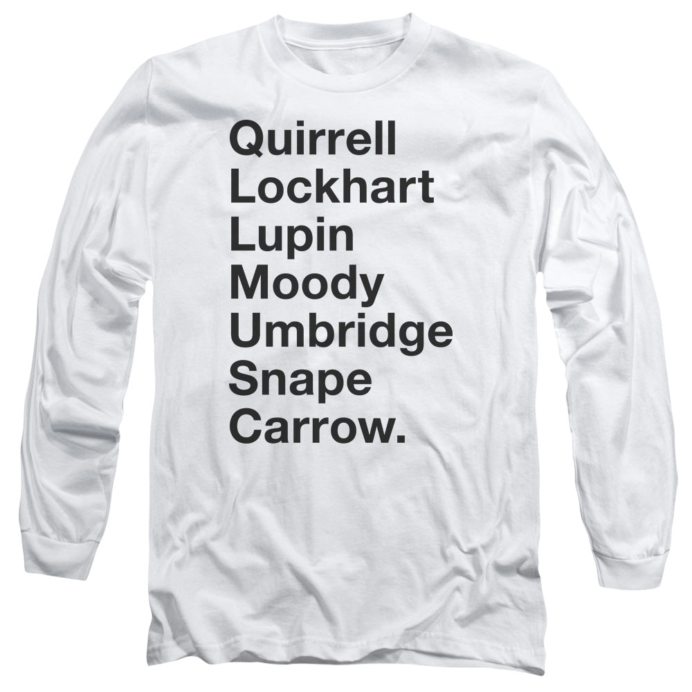 AN OFFCIALLY LICENSED HARRY POTTER PROFESSORS MEN'S LONG SLEEVE T-SHIRT WHITE