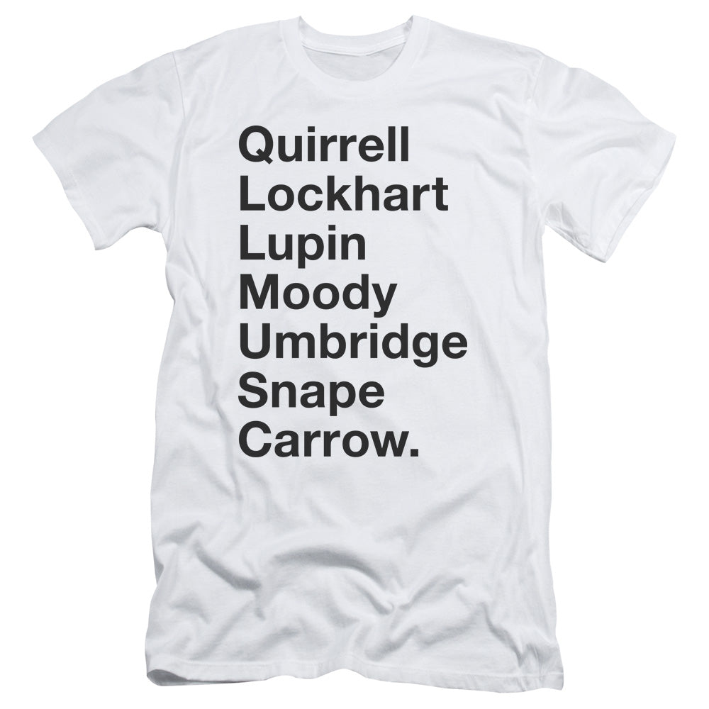 AN OFFCIALLY LICENSED HARRY POTTER PROFESSORS MEN'S PREMIUM SLIM FIT T-SHIRT WHITE
